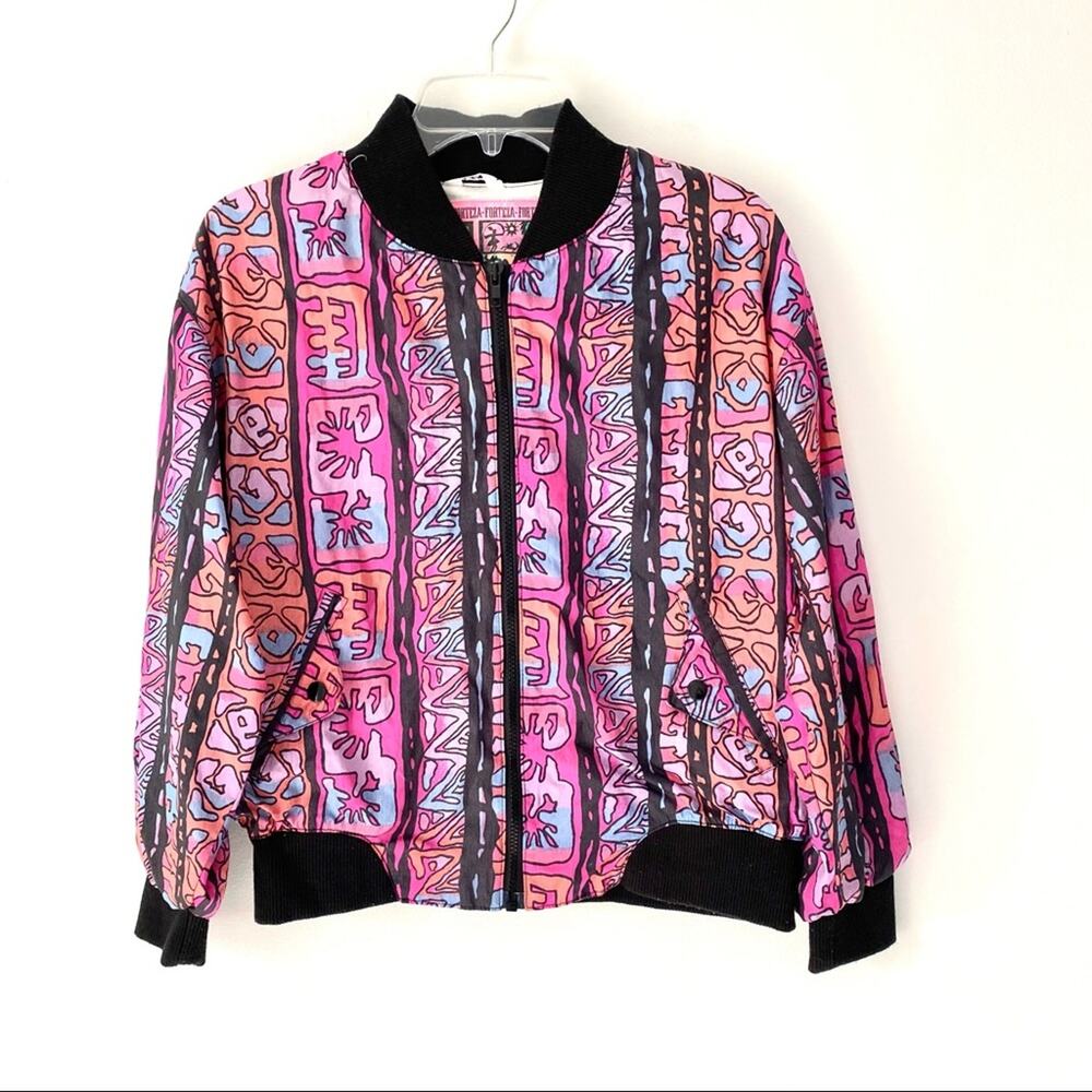 Vintage Y2K Forteza Pink Nylon Jacket Windbreaker size large
